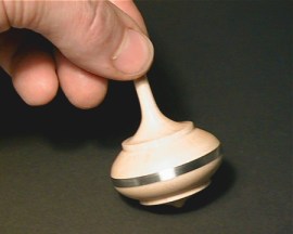 Tischkreisel mit Zinneinlage, Edelhölzer, 1 Stück